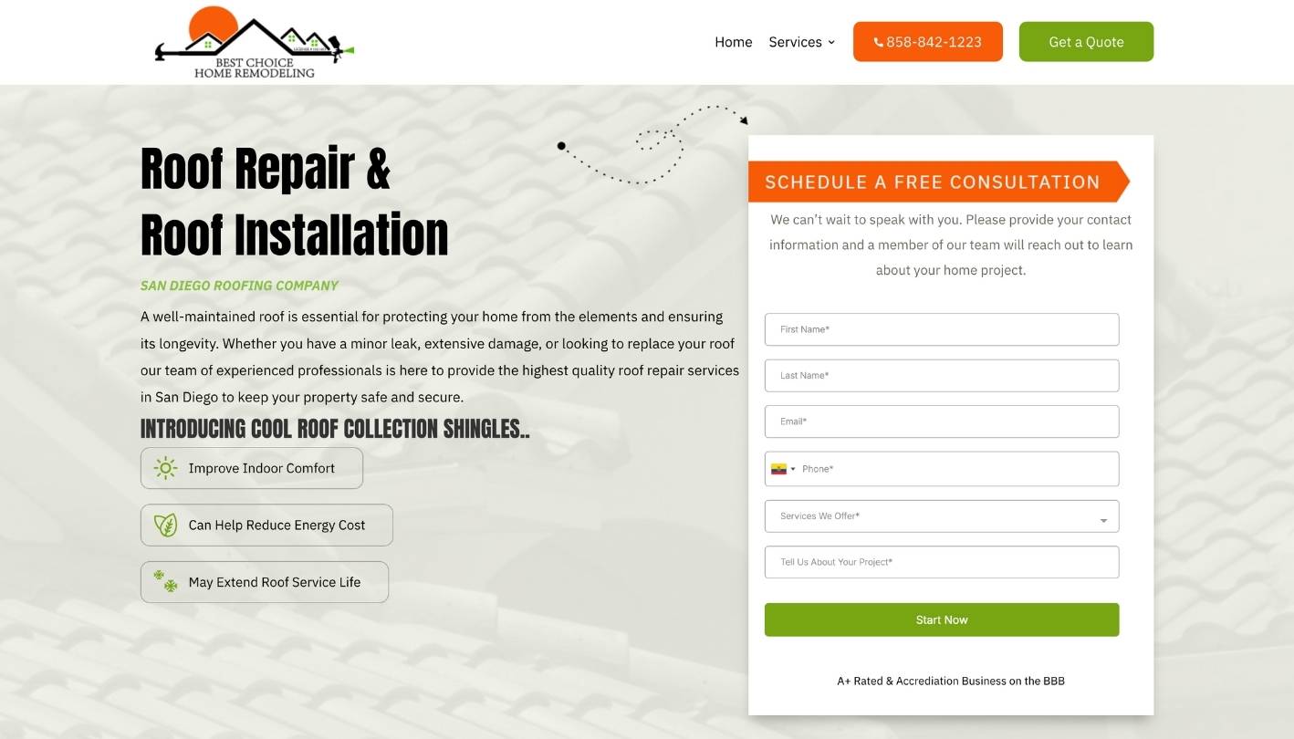 Roofing Website