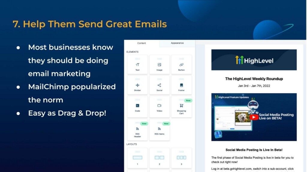 EMAIL builder GHL